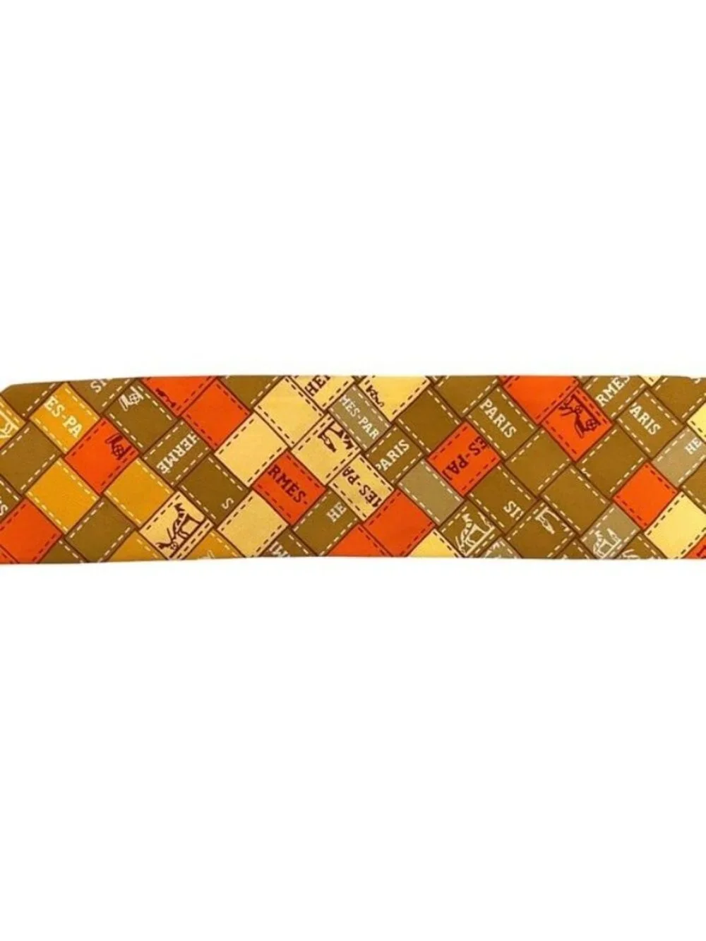 Hermes Ribbon Twilly Orange Cleaned Scarf - Picture 7 of 10